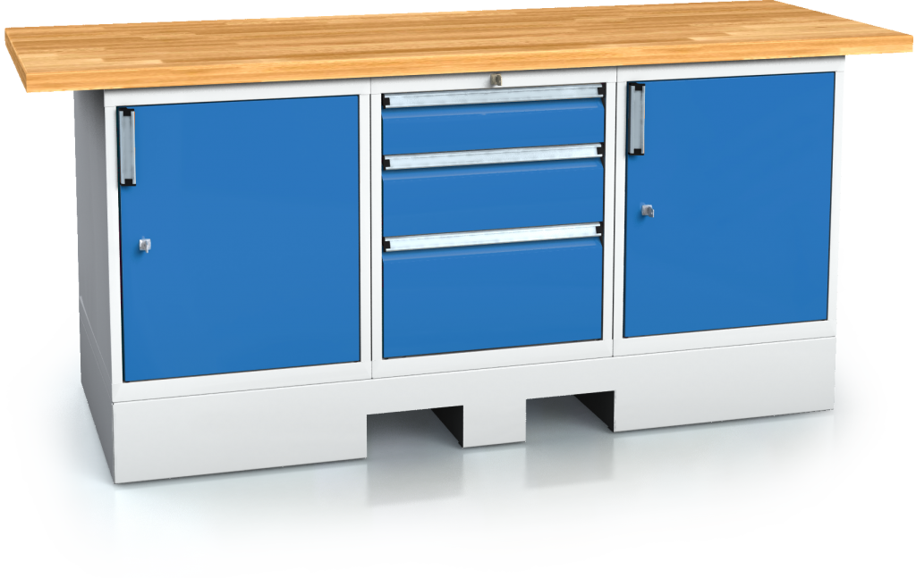 Workbenches alpede PROFI - board - container - pallet base 880 x 2000 x 700